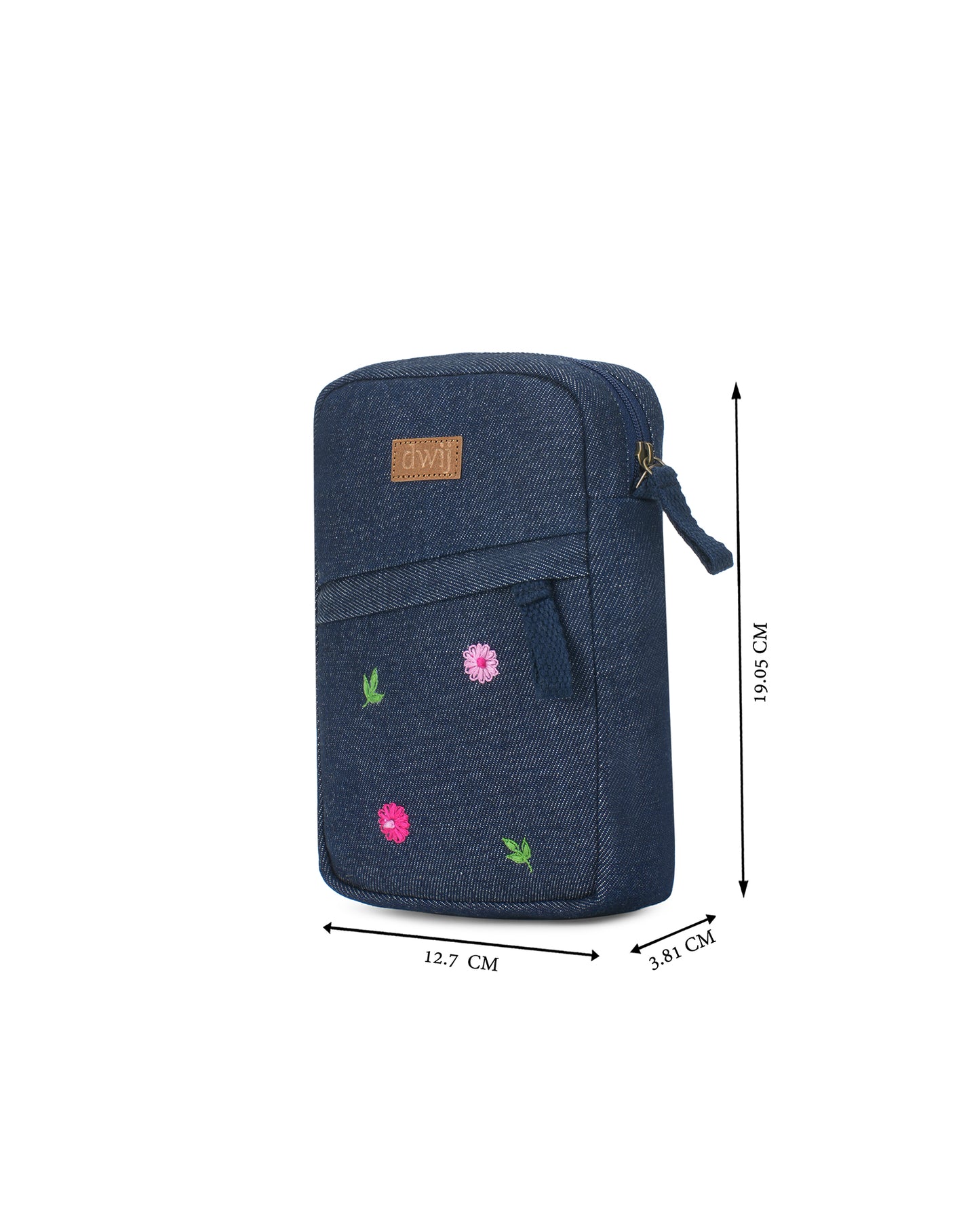 Upcycled Daisy Hand Embroidered Mobile sling Bag