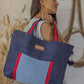 Upcycled Handcrafted Denim Jeans Blue Women's Office Tote Bag