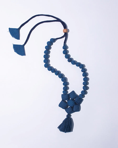 Upcycled Denim low waste Neckpiece Pratyaksha