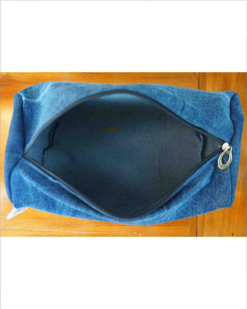 Upcycled Eco friendly Denim Jeans Multipurpose Travel Pouch Set