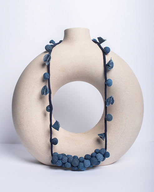 Upcycled Handcrafted Denim Neckpiece Sundari