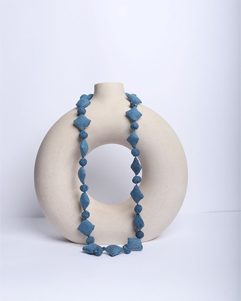 Upcycled Denim Neckpiece Anantaa (Light blue)