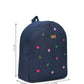 Hand Embroidered Daisy Denim Travel Backpack