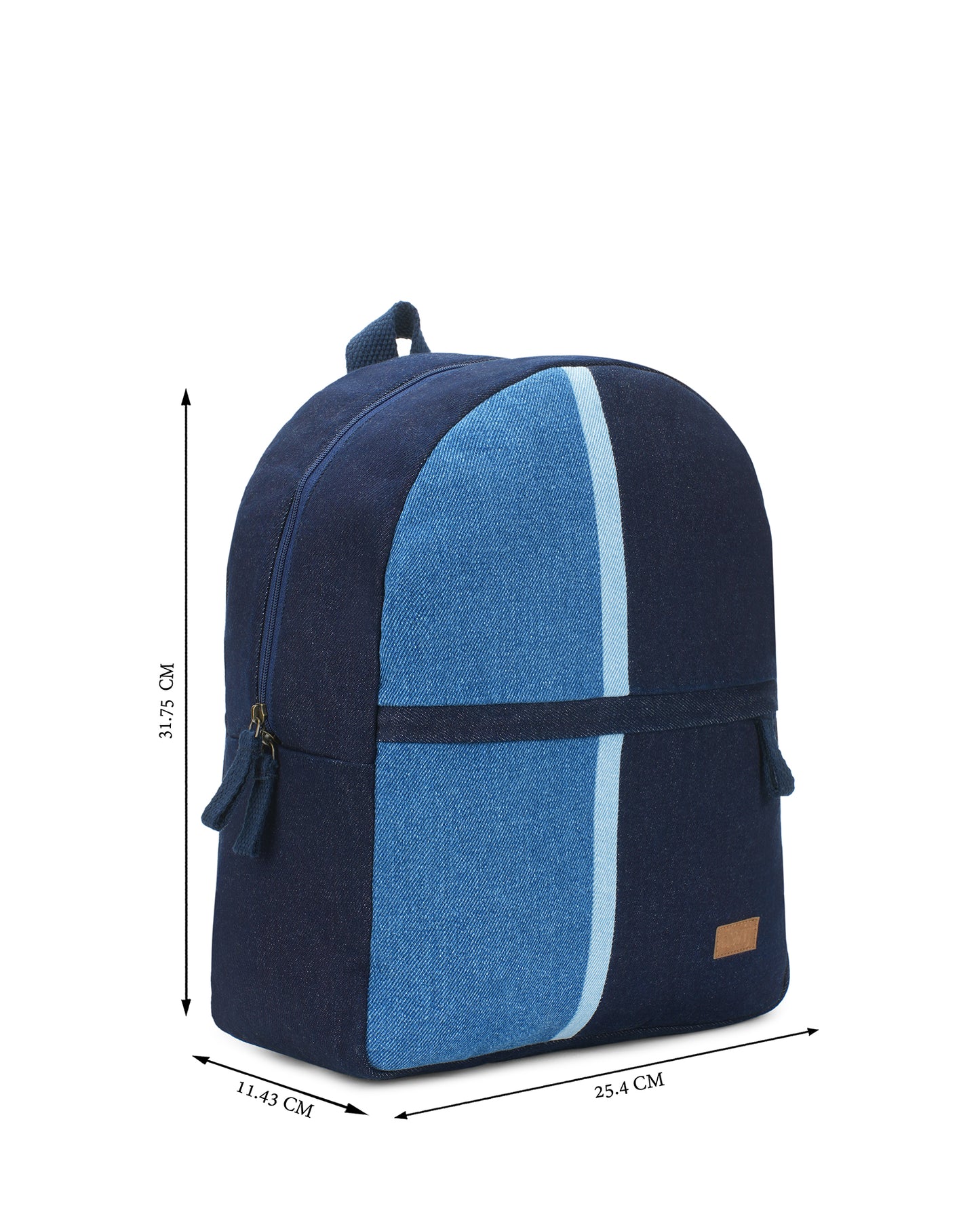 Upcycled Unisex Color blocked Denim Travel Backpack