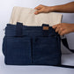 Upcycled Denim Dual Usage Tote Bag with removable insert