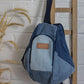 Upcycled Handcrafted Denim Jeans Blue Convertible Tote Bag