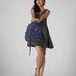 Hand Embroidered Daisy Denim Travel Backpack
