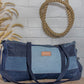 Upcycled Denim Jeans Duffle Travel Gym Crossbody bag