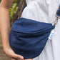 Upcycled Denim Jeans Fanny pack/Waist Pouch Dark Blue Sling Bag