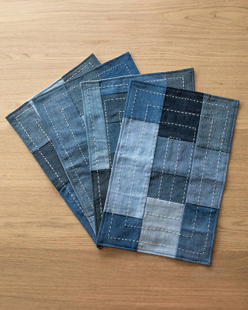 Hand embroidered Upcycled Jeans Living Space Combo- Boxed