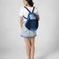 Upcycled Handcrafted Denim Jeans Blue Convertible Tote Bag (Large)