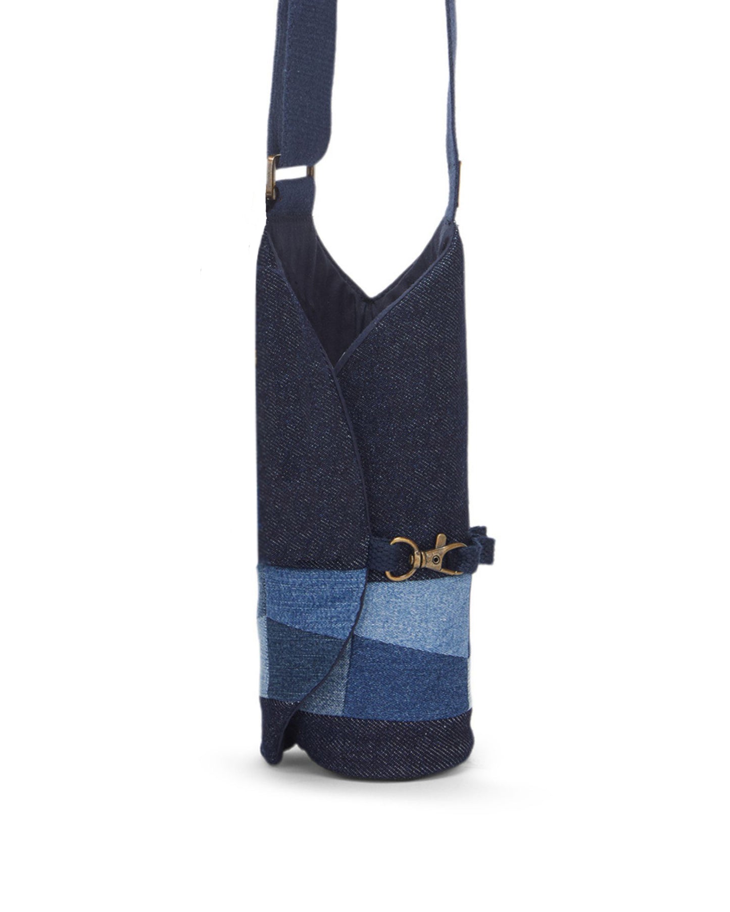 Upcycled Unisex Patched Bottle Holder With Coin Pouch