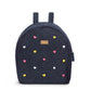 Hand Embroidered Heart Denim Mini Travel Backpack with pouch