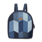Repurposed Handcraft Denim Patched Mini Travel Backpack with pouch