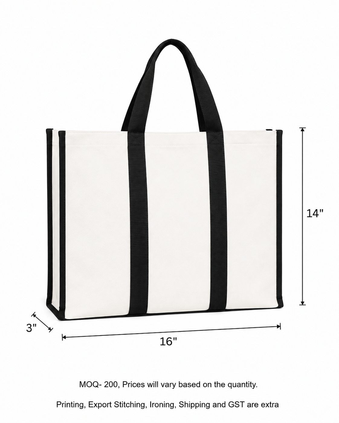 Cotton White Canvas 380 GSM (Pack of 50 pieces and Above on PRE-ORDERS Only)