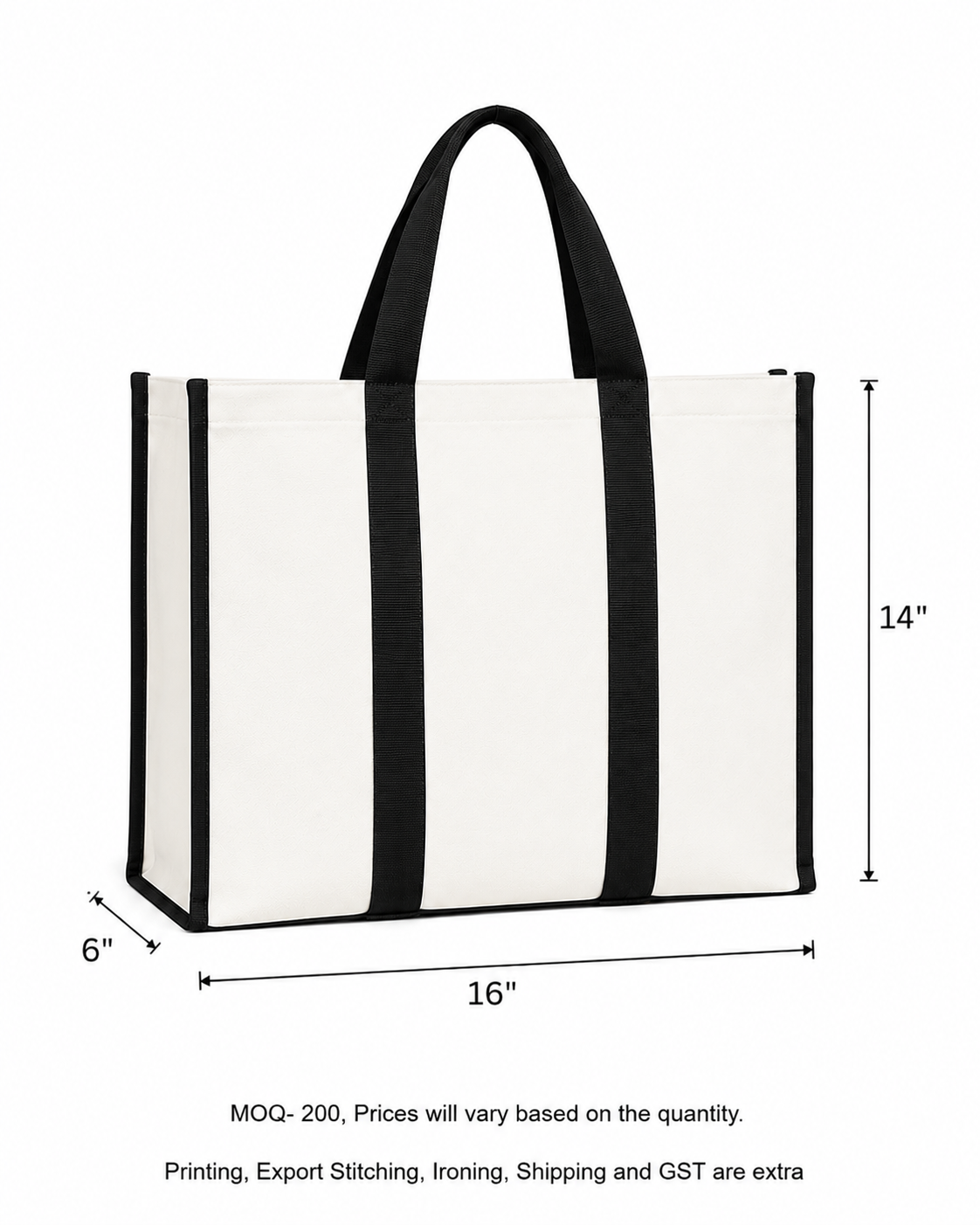 Cotton White Canvas 380 GSM (Pack of 50 pieces and Above on PRE-ORDERS Only)