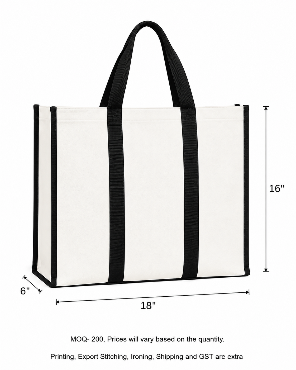 Cotton White Canvas 380 GSM (Pack of 50 pieces and Above on PRE-ORDERS Only)