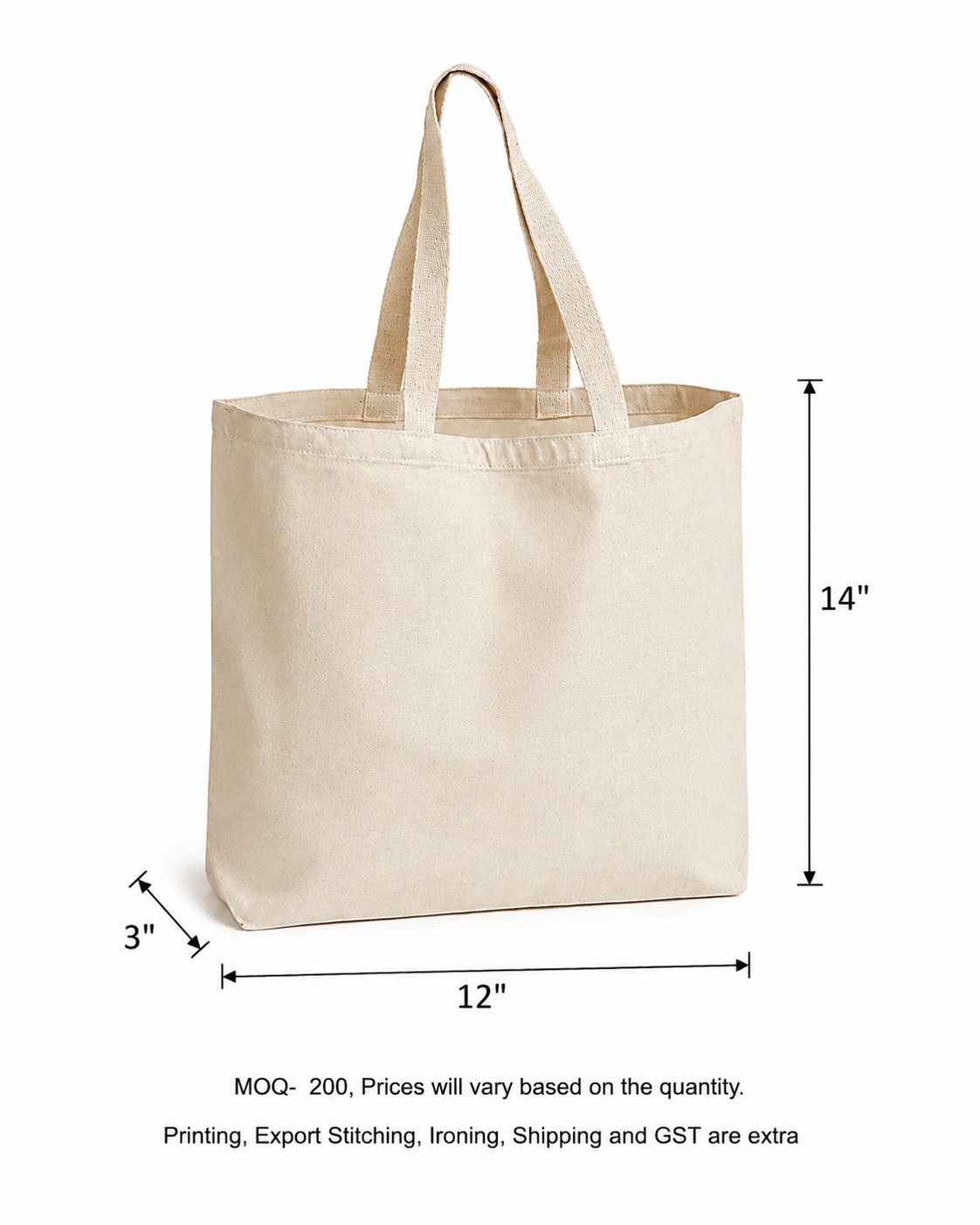 Cotton Natural Totes 150 GSM (Pack of 200 pieces and Above on PREORDERS Only)