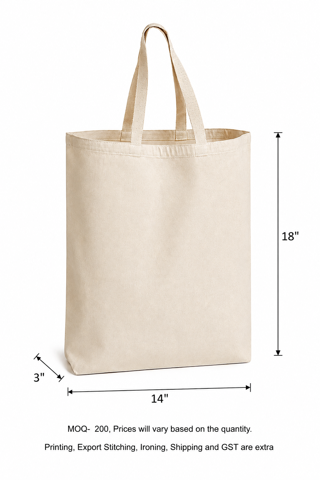 Cotton Natural Totes 150 GSM (Pack of 200 pieces and Above on PREORDERS Only)