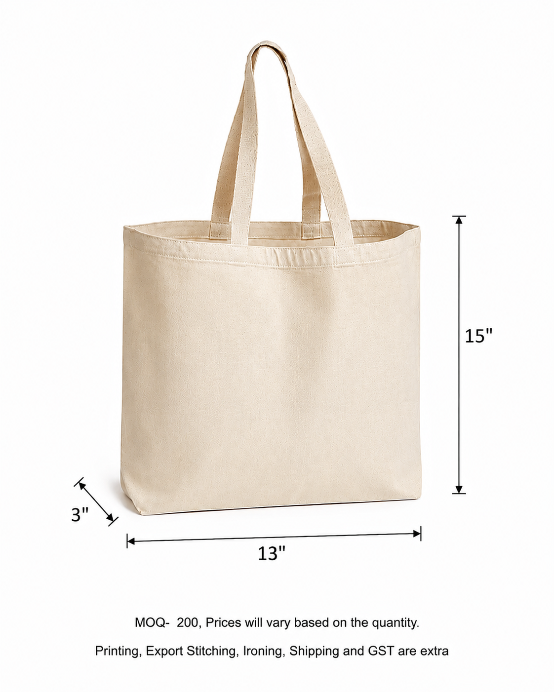 Cotton Natural Totes 150 GSM (Pack of 200 pieces and Above on PREORDERS Only)
