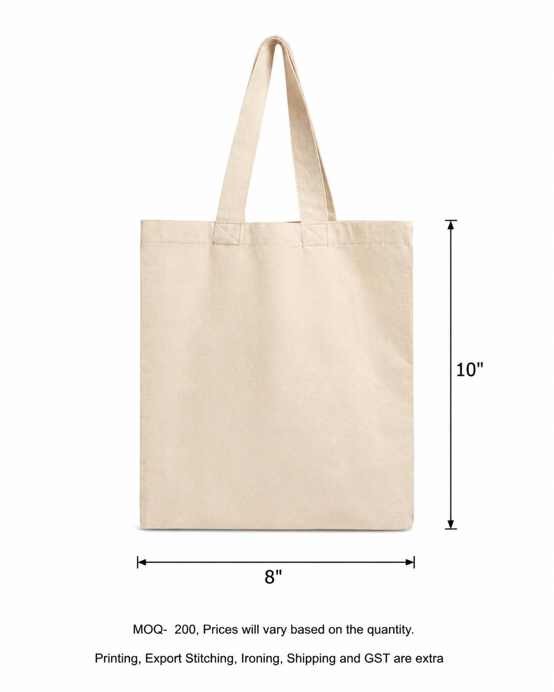 Cotton Natural Tote 120 GSM (Pack of 200 pieces and Above on PREORDERS Only)