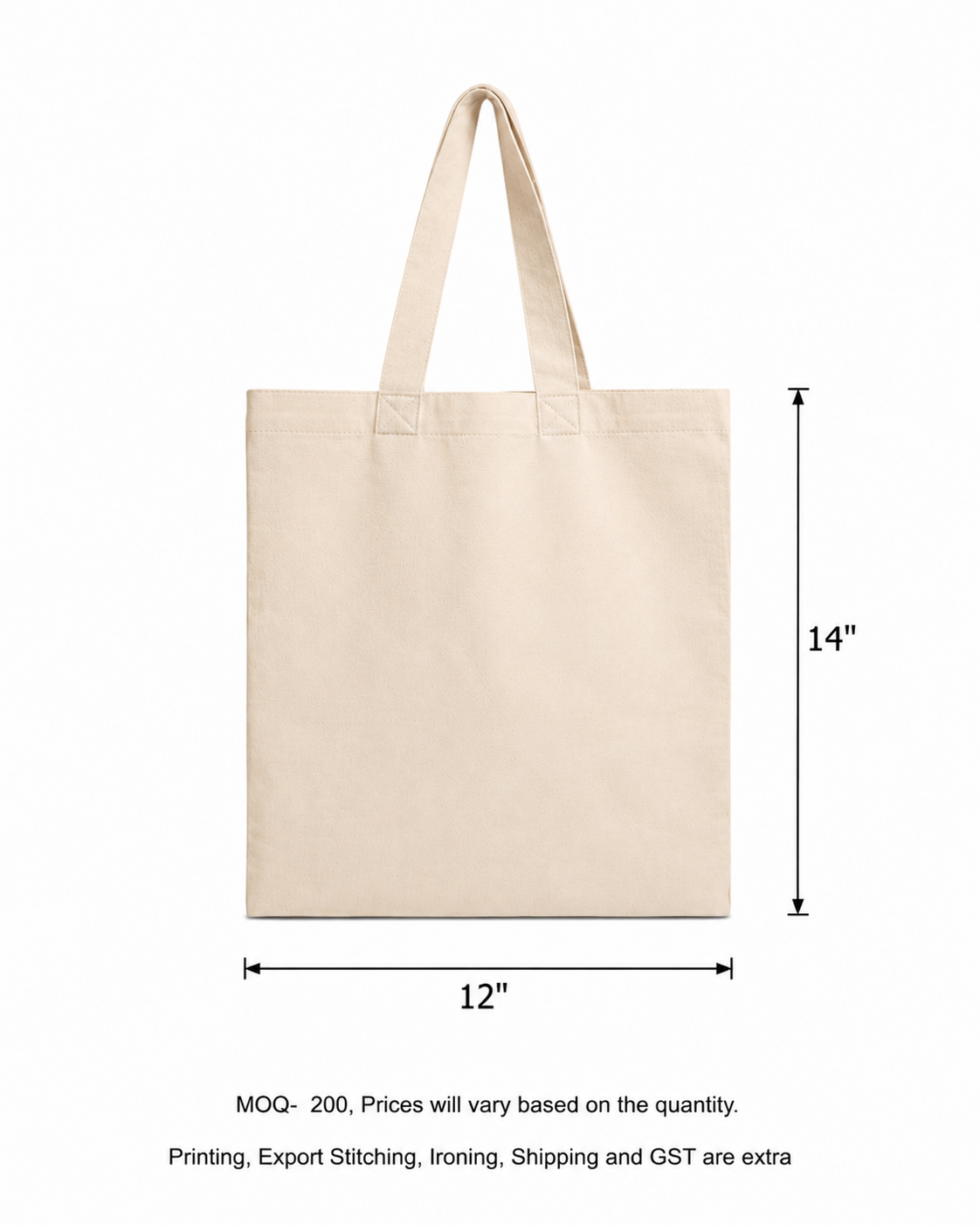 Cotton Natural Tote 120 GSM (Pack of 200 pieces and Above on PREORDERS Only)
