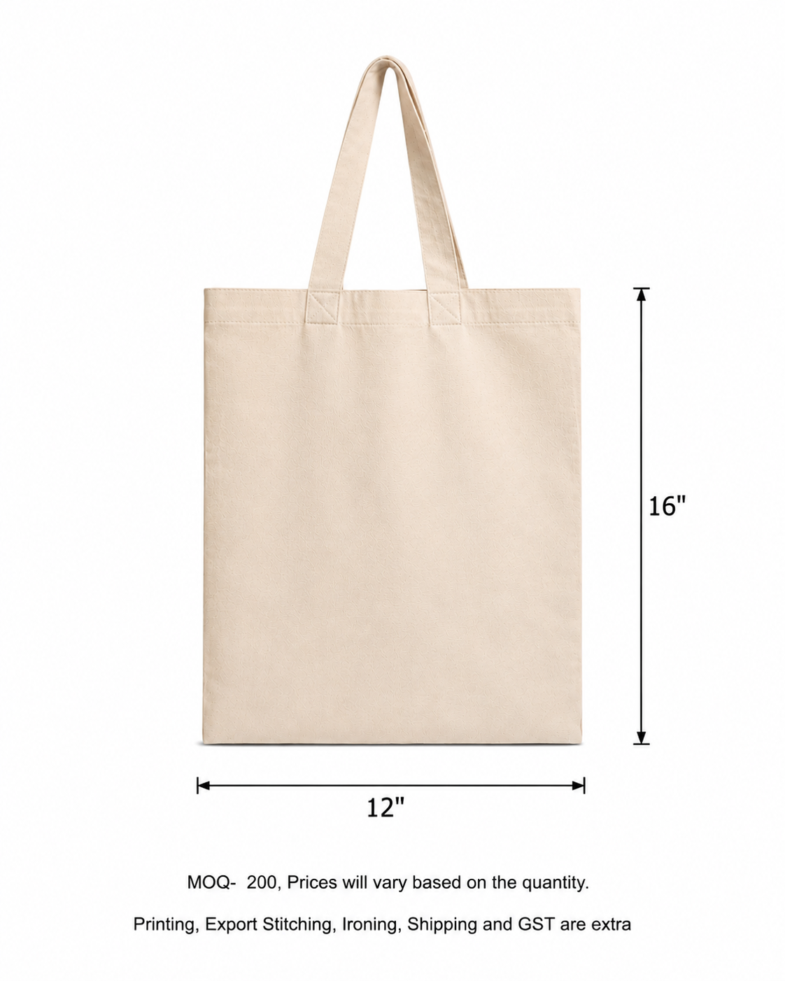 Cotton Natural Tote 120 GSM (Pack of 200 pieces and Above on PREORDERS Only)