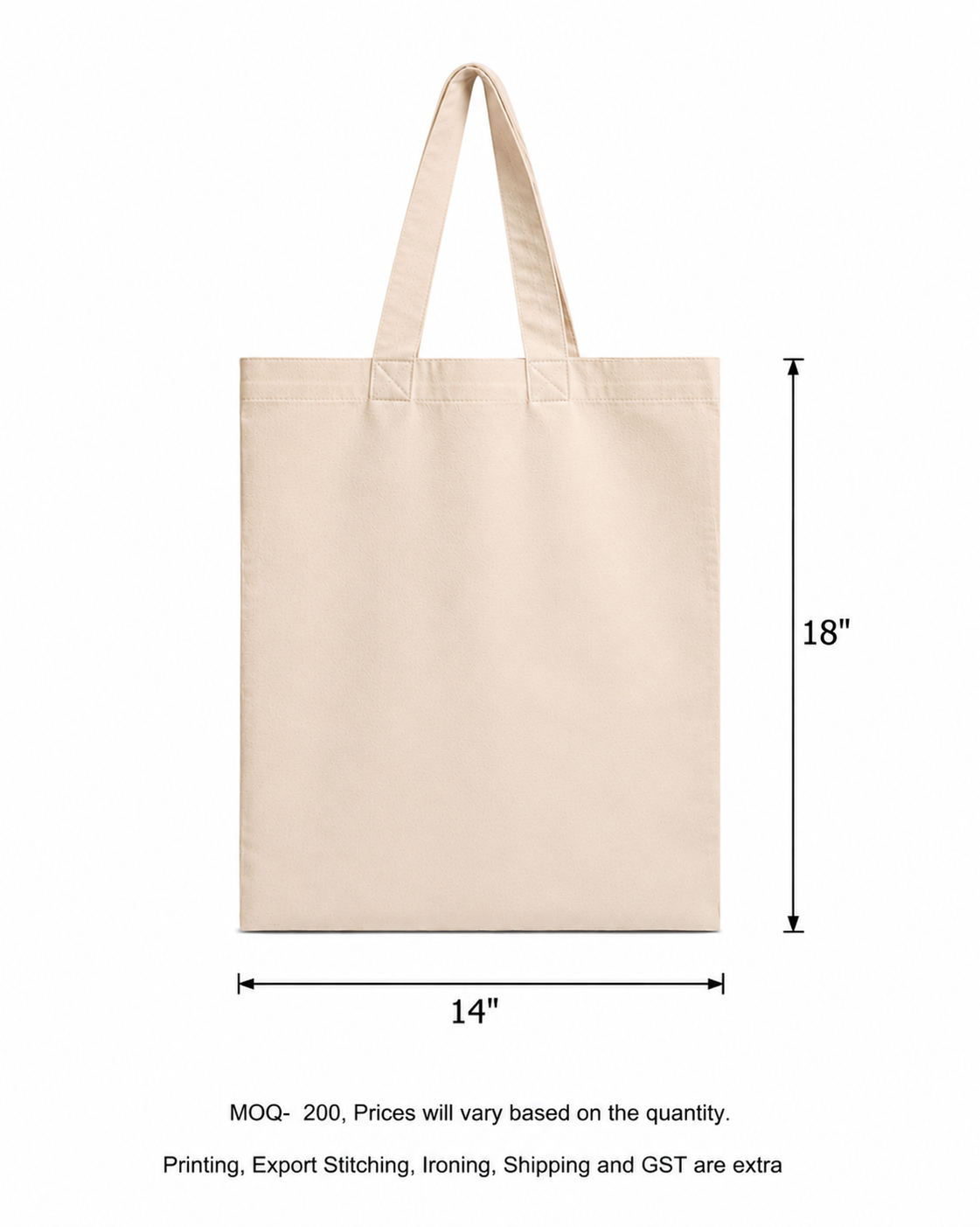 Cotton Natural Tote 120 GSM (Pack of 200 pieces and Above on PREORDERS Only)