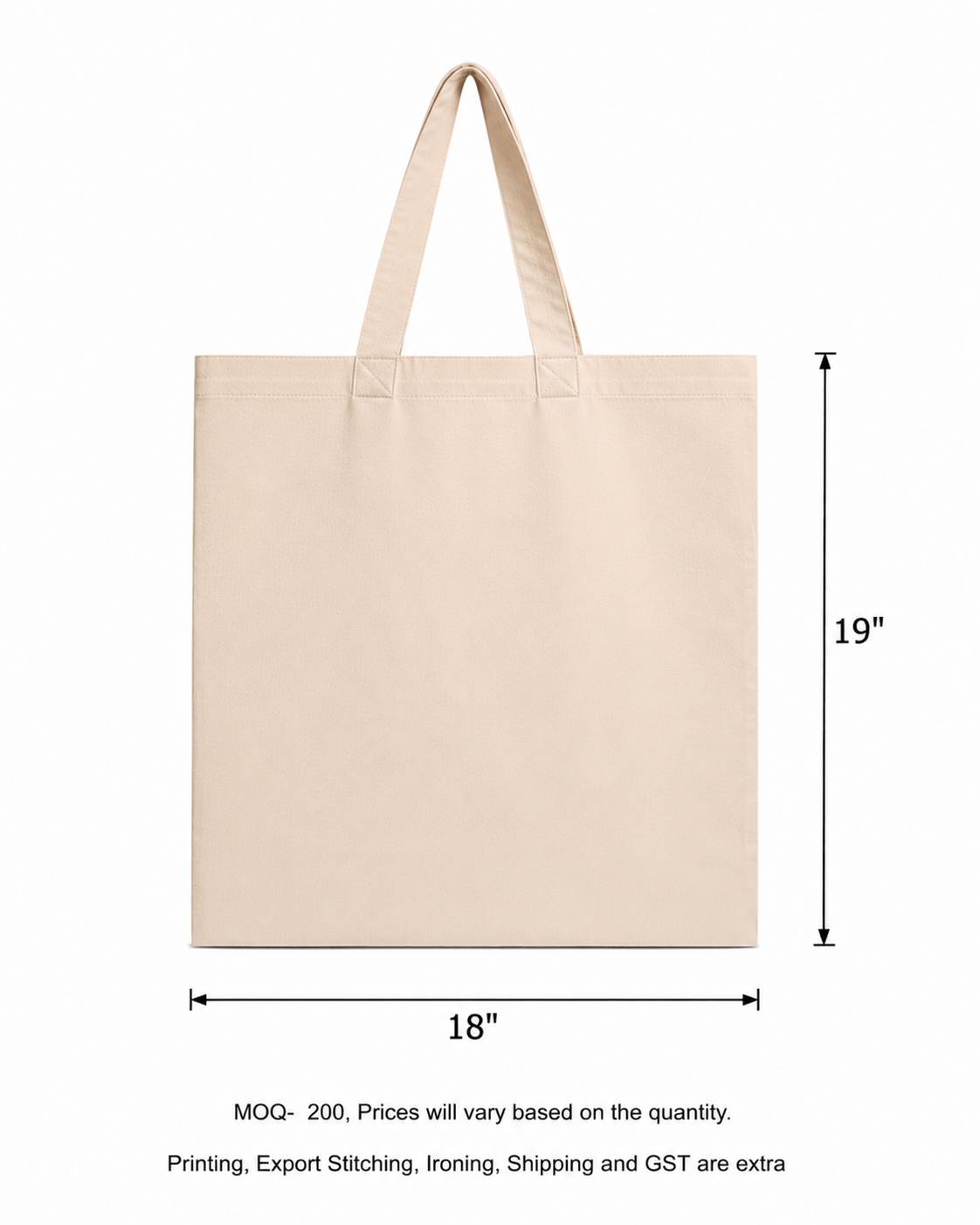 Cotton Natural Tote 120 GSM (Pack of 200 pieces and Above on PREORDERS Only)