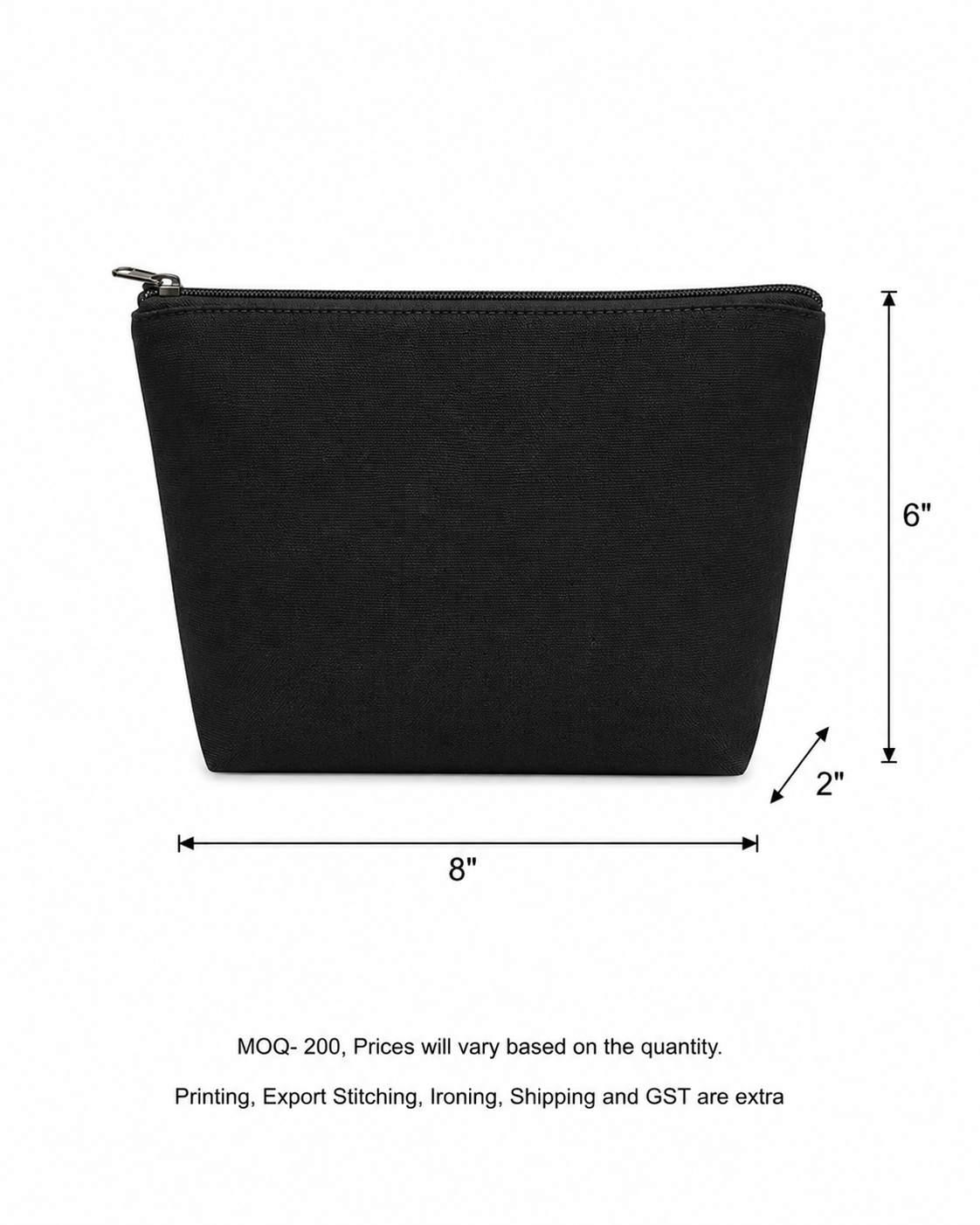 Cotton Pouches 380 GSM in Black (Pack of 50 pieces and Above on PRE-ORDERS Only)