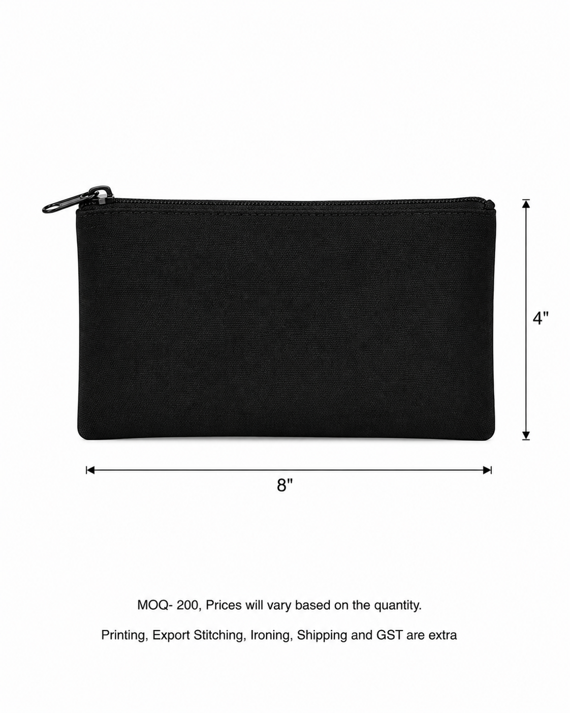 Cotton Pouches 380 GSM in Black (Pack of 50 pieces and Above on PRE-ORDERS Only)