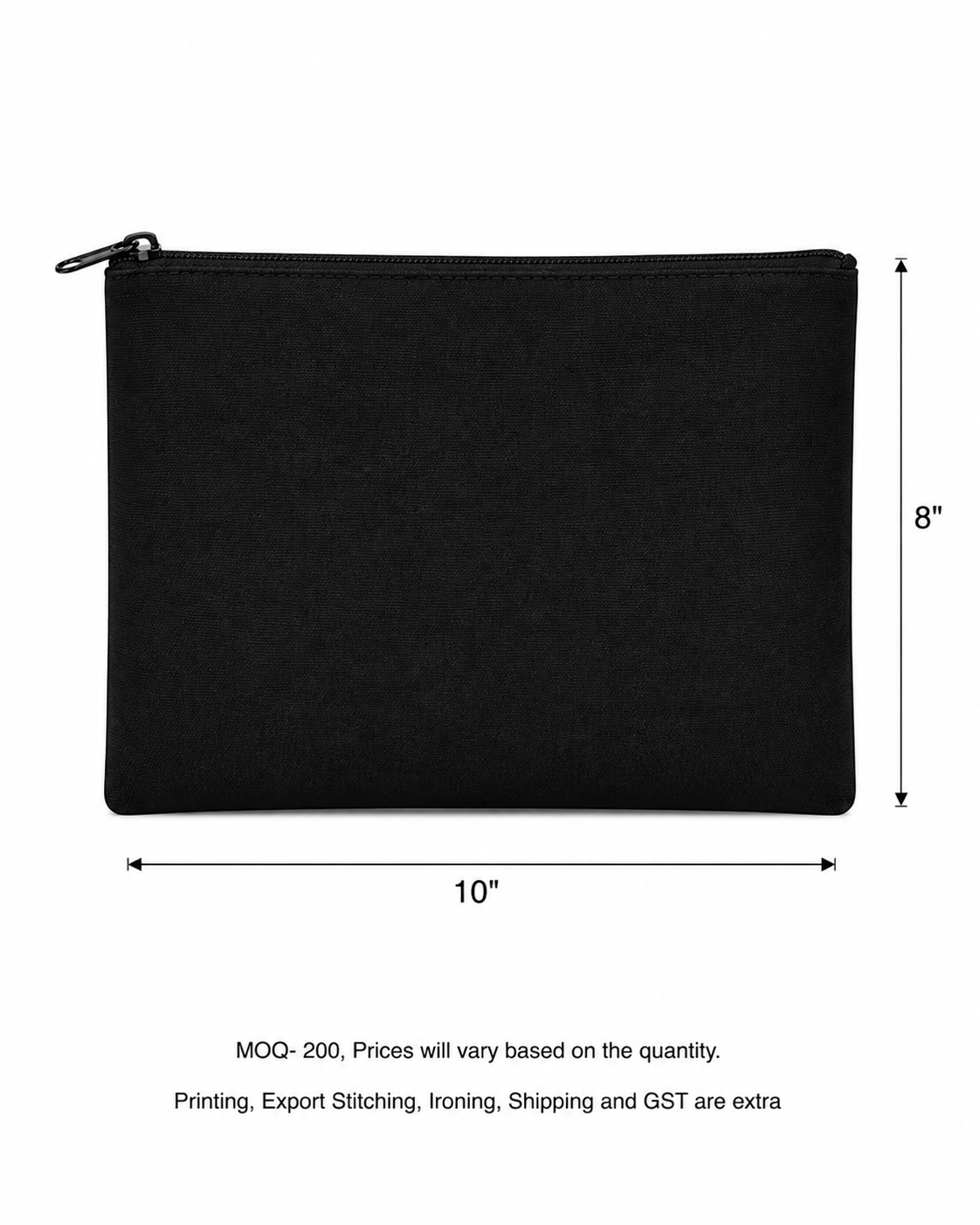 Cotton Pouches 380 GSM in Black (Pack of 50 pieces and Above on PRE-ORDERS Only)