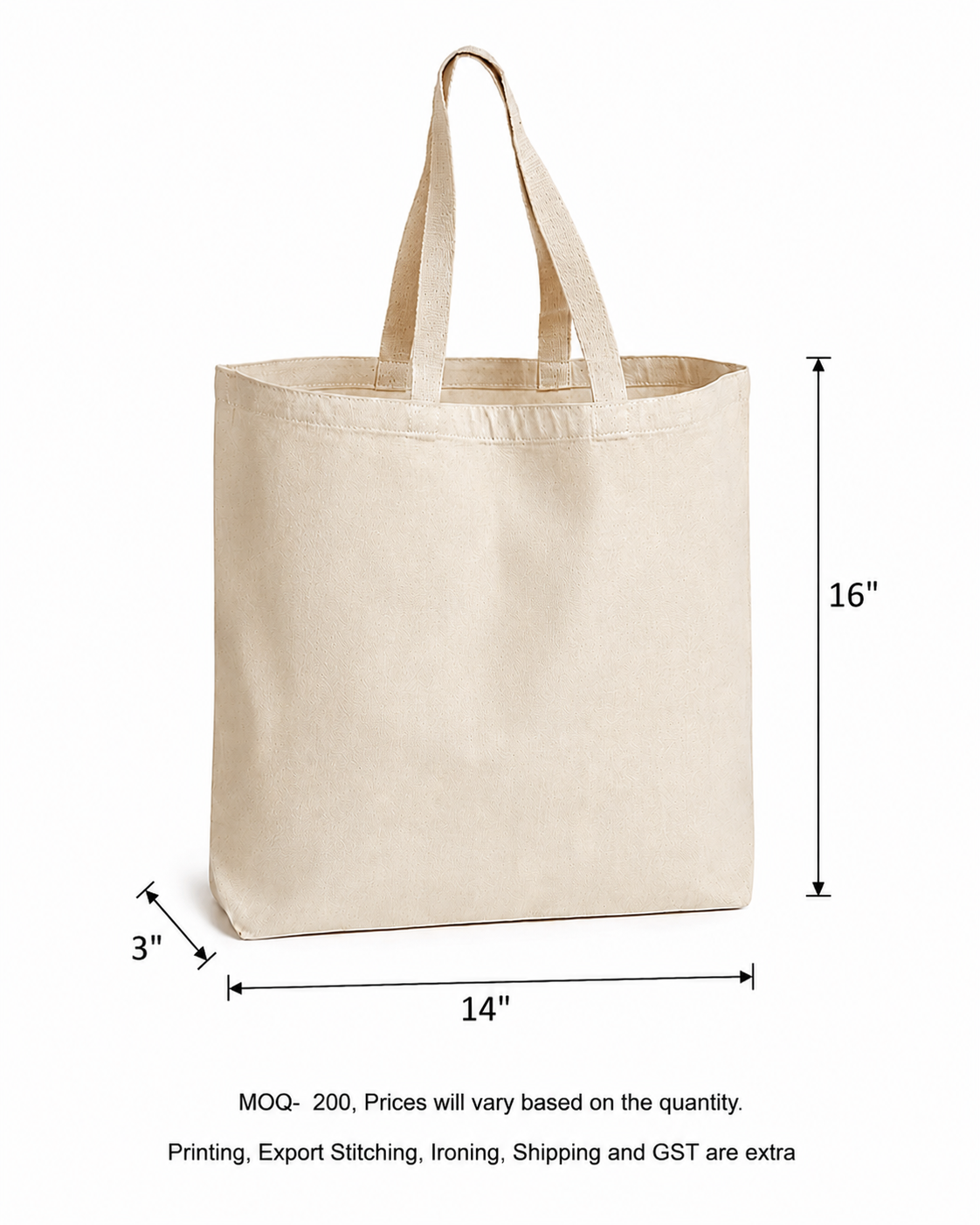 Cotton Natural Totes 150 GSM (Pack of 200 pieces and Above on PREORDERS Only)