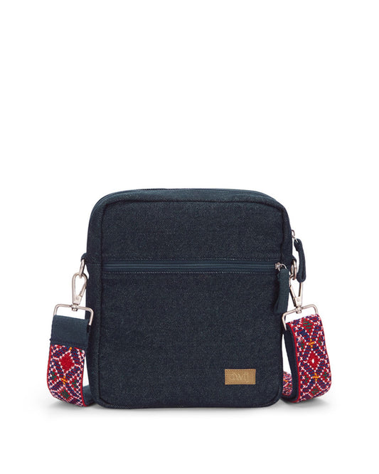 Upcycled Plain Breakfree Sling Bag With Hand Embroidered Jat Belt