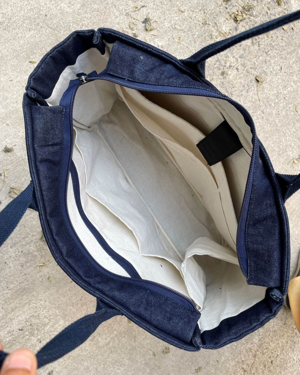 Repurposed Denim Jeans Shaded Laptop Tote