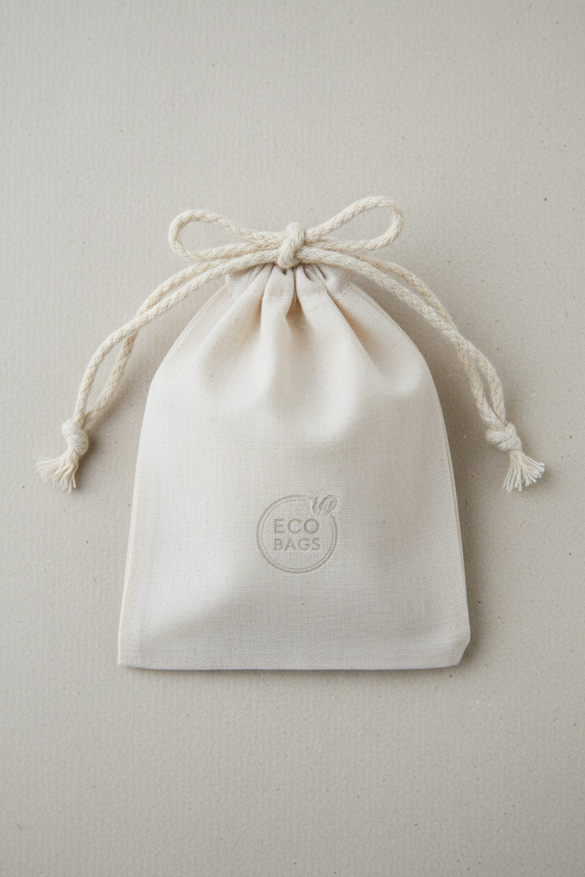 Cotton Natural Draw String Bags