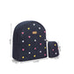 Hand Embroidered Heart Denim Mini Travel Backpack with pouch - Dwij - 