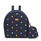 Hand Embroidered Heart Denim Mini Travel Backpack with pouch - Dwij - 