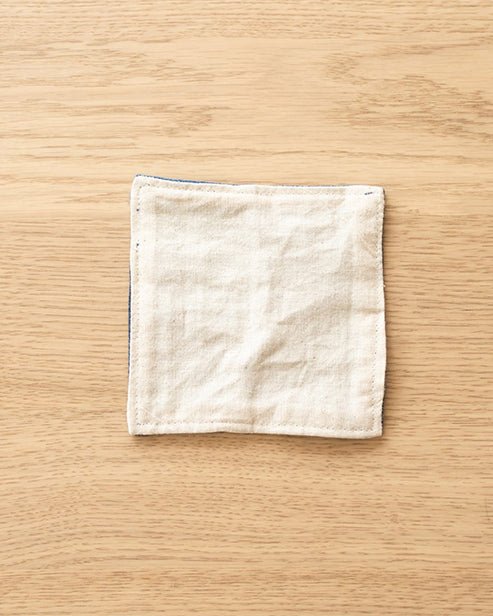 Hand embroidered Upcycled Jeans Coasters (set of 4) - Criss cross - Dwij