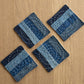 Hand embroidered Upcycled Jeans Coasters (set of 4) - Spiral - Dwij