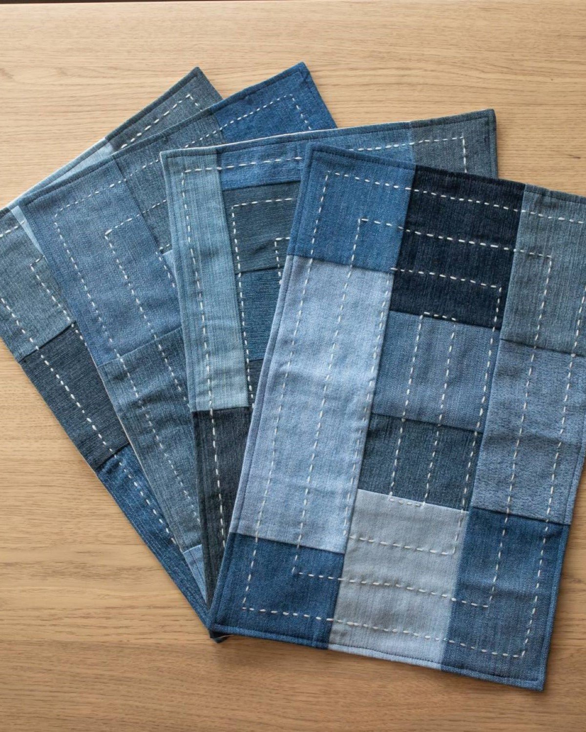 Hand embroidered Upcycled Jeans Dining Combo - Boxed - Dwij