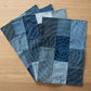 Hand embroidered Upcycled Jeans Placemats (set of 4) - Spiral - Dwij