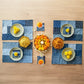 Hand embroidered Upcycled Jeans Placemats (set of 4) - Spiral - Dwij