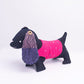 Hand embroidered Upcycled Jeans Toy - Dachshund Dog - Dwij