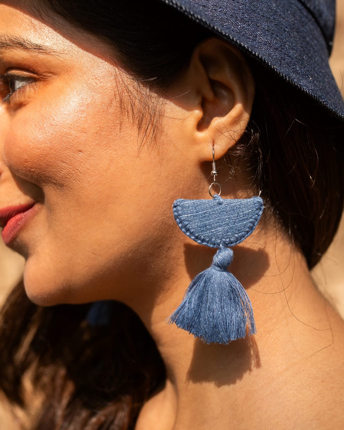 Handcrafted Upcycled Jeans Earrings Ardra - Dwij