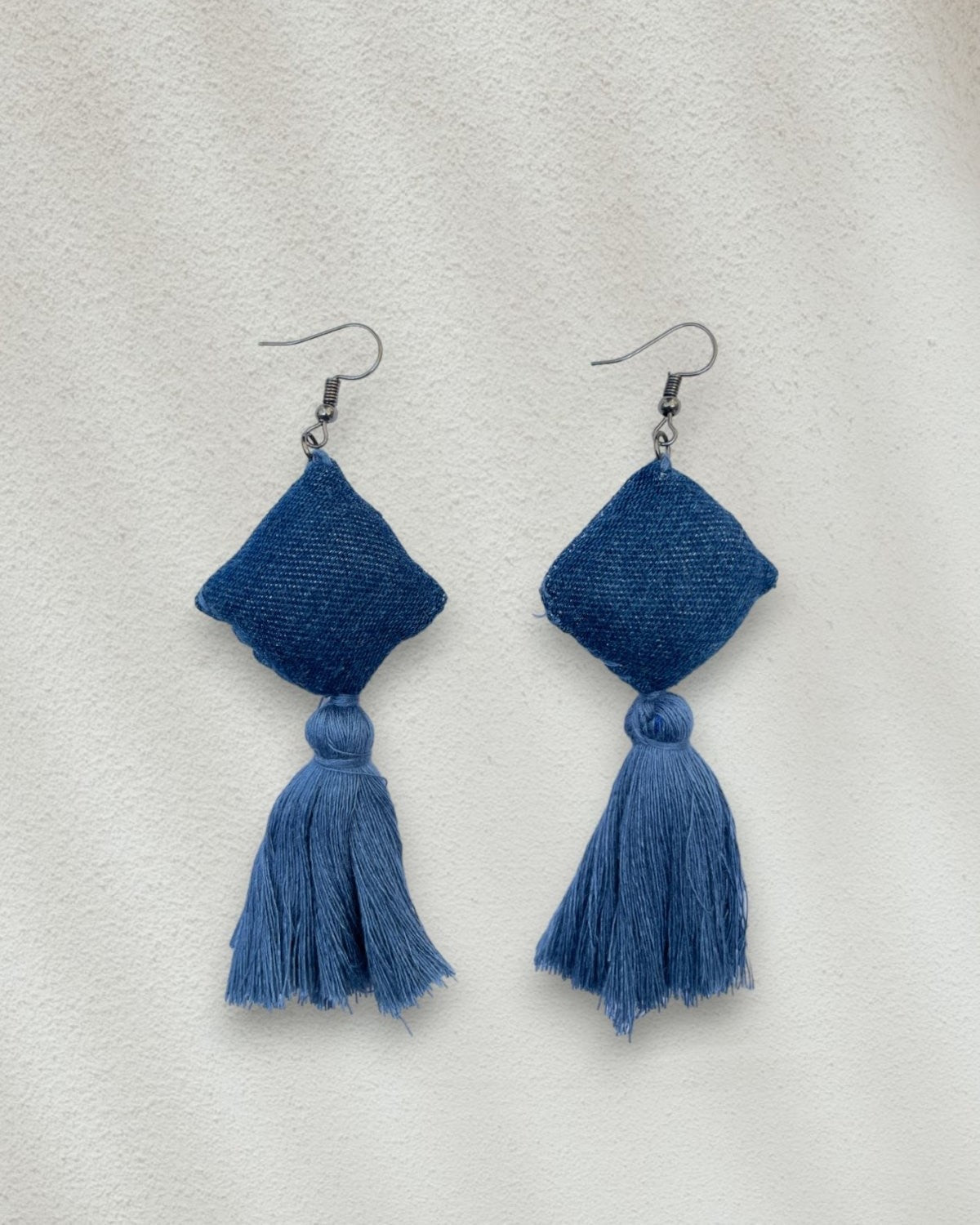 Handcrafted Upcycled Jeans Earrings Ashlesha (Dark) - Dwij