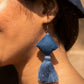 Handcrafted Upcycled Jeans Earrings Ashlesha (Dark) - Dwij