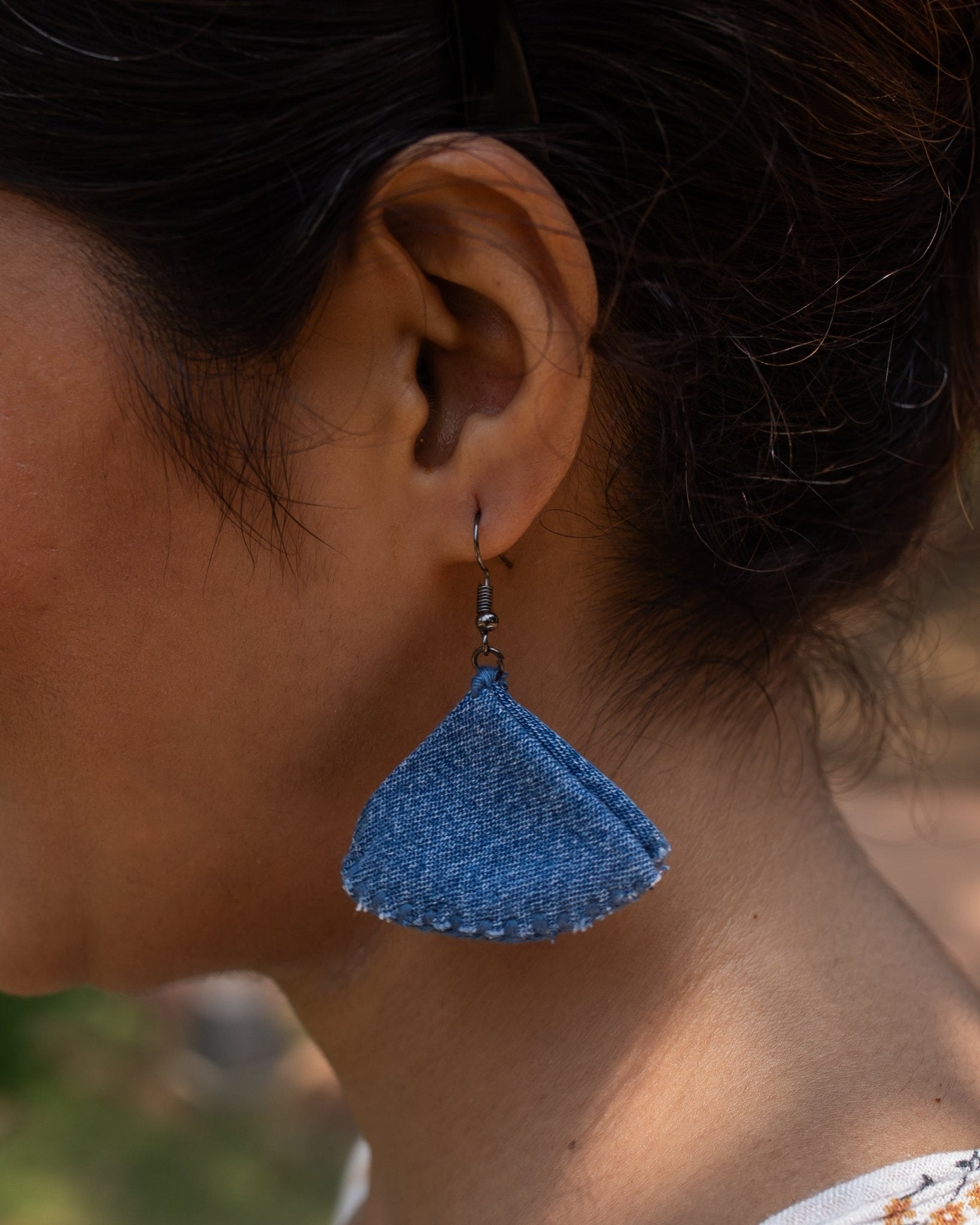 Handcrafted Upcycled Jeans Earrings Falguni - Dwij