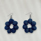 Handcrafted Upcycled Jeans Earrings Krittika (Dark Blue) - Dwij