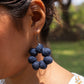 Handcrafted Upcycled Jeans Earrings Krittika (Dark Blue) - Dwij